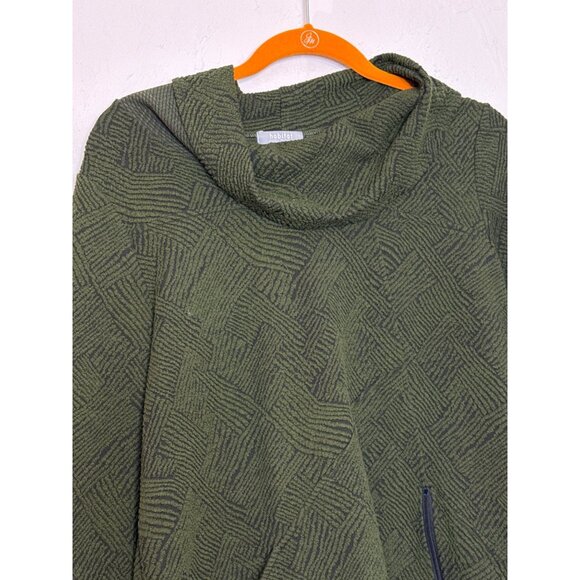 Habitat Cowl Neck Sweater Knit One Pocket Zipper Hem Detail Tunic Green Small - Picture 5 of 8